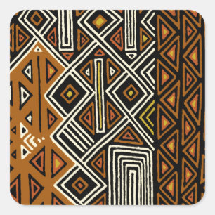 Afrikanisches Stammes-Kuba-Design Quadratischer Aufkleber