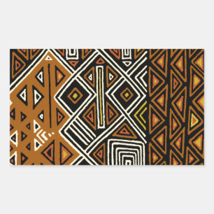 Afrikanisches Stammes-Kuba-Design Rechteckiger Aufkleber