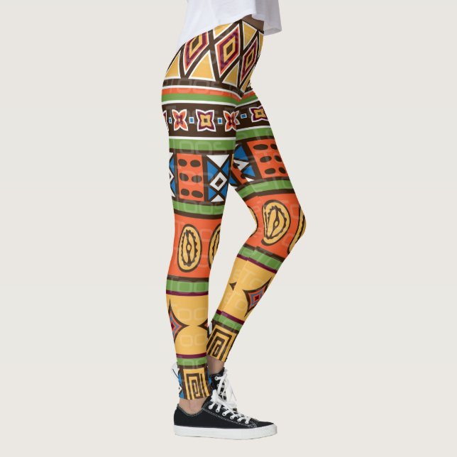 Afrikanisches Stammes- Muster Leggings (Rechts)