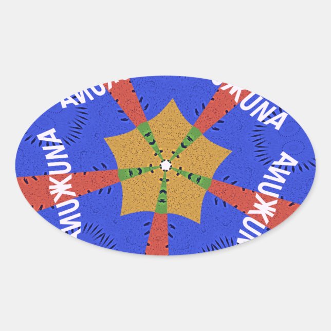 Afrikanisches Stammesdesign: Hakuna Matata Ovaler Aufkleber (Vorderseite)