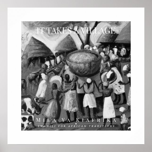 Afrikanisches Stammesdorf Poster (Vorne)