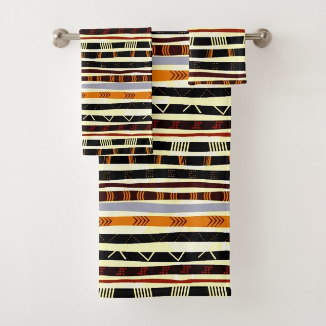Afrikanisches Stammesmuster Badhandtuch Set (Insitu)