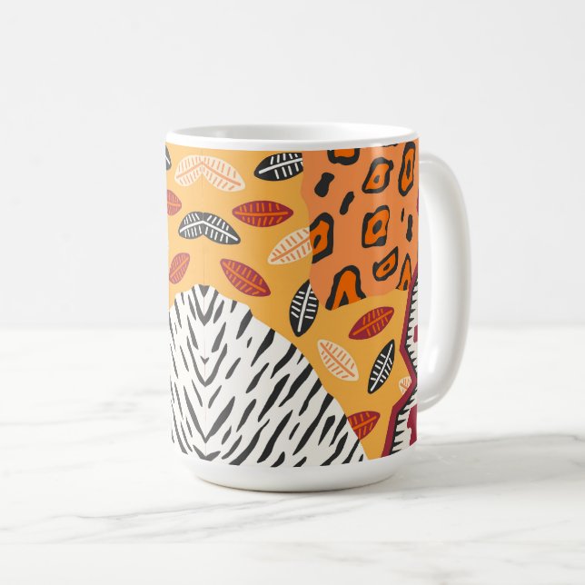 Afrikanisches Stammesmuster Kaffeetasse (VorderseiteRechts)