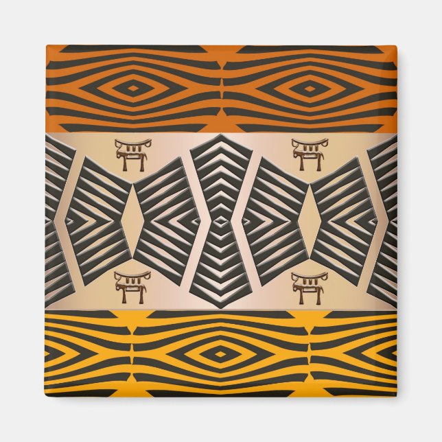 afrikanisches Stammesmuster Magnet (Vorne)