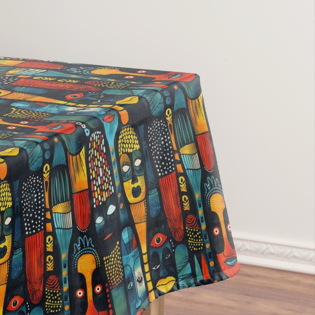 Afrikanisches Stammesmuster mit Götzen. Tischdecke (Beispiel)