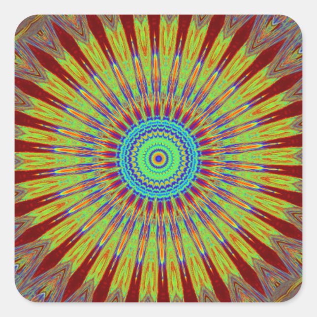 Afrikanisches Stammesmuster mit iranischem Teppich Quadratischer Aufkleber (Vorderseite)