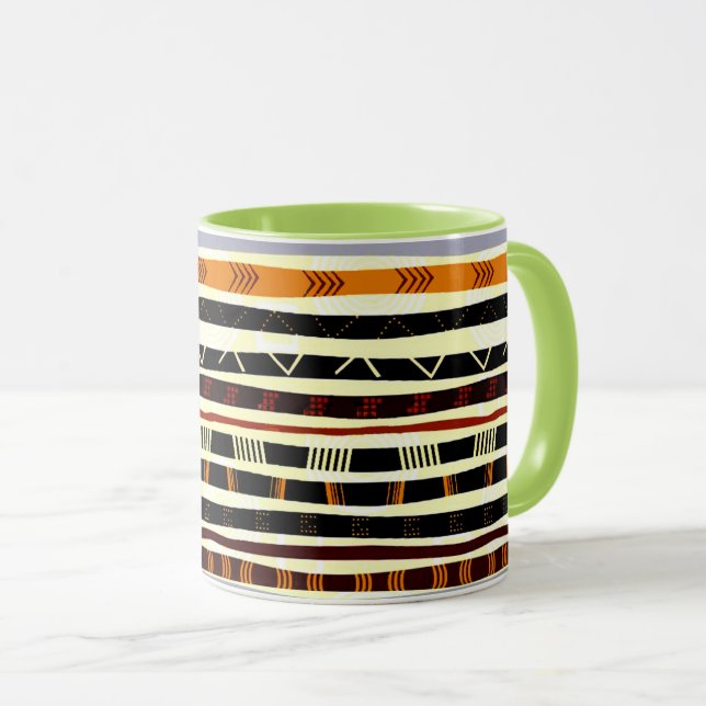 Afrikanisches Stammesmuster Tasse (VorderseiteRechts)