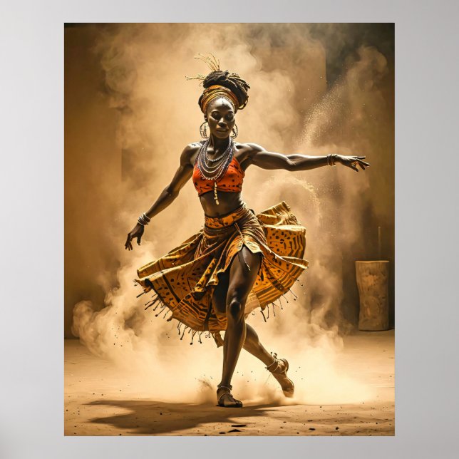 Afrikanisches Tänzerposter Poster (Vorne)