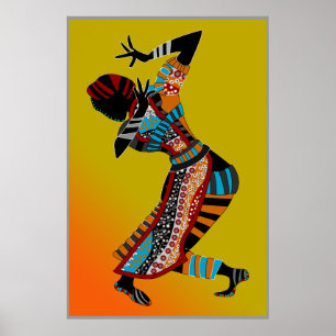 afrikanisches Tänzerstamm-Kunstposter AUS 8.99 Poster