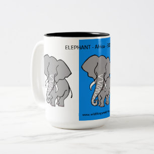Afrikanisches Tier - Coole ELEPHANT - Wildtiere - Zweifarbige Tasse
