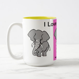 Afrikanisches Tier - I Liebe ELEPHANTS - Wildtiere Zweifarbige Tasse