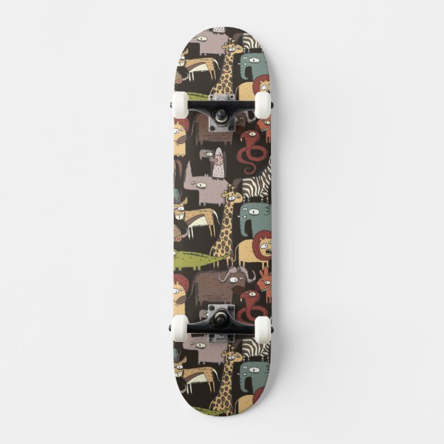 Afrikanisches Tier-Muster Skateboard (Vorderseite)