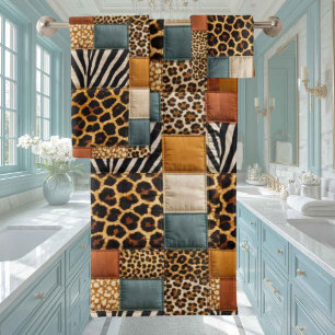Afrikanisches Tierdruck-Patchwork-Design-Handtuch- Badhandtuch Set