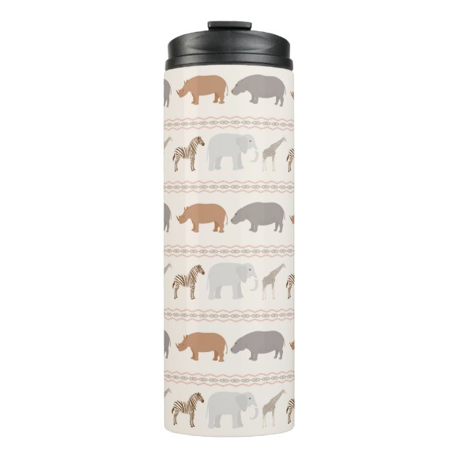 Afrikanisches Tiermuster 1 Thermosbecher (Vorderseite)