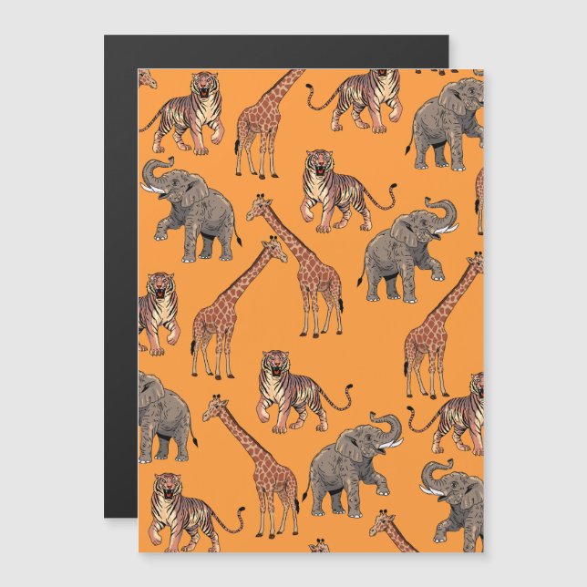 Afrikanisches Tiermuster Magnetkarte (Vorne/Hinten)
