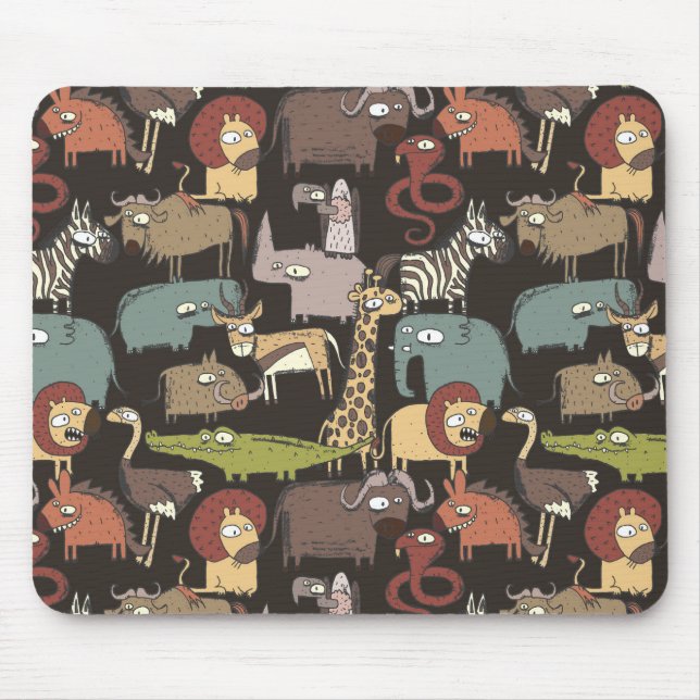 Afrikanisches Tiermuster Mousepad (Vorne)