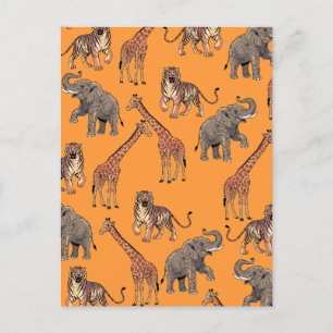Afrikanisches Tiermuster Postkarte