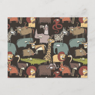 Afrikanisches Tiermuster Postkarte