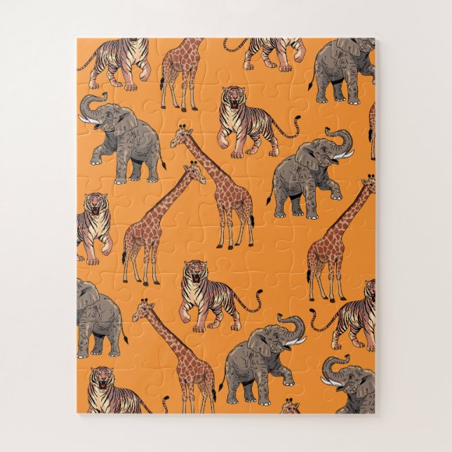 Afrikanisches Tiermuster Puzzle (Vertikal)