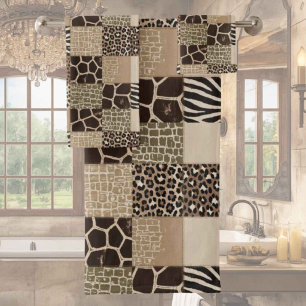 Afrikanisches Tierprint-Patchwork-Design-Handtüche Badhandtuch Set