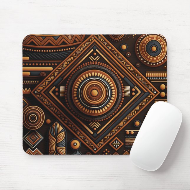 Afrikanisches traditionelles Muster. Ethnisches Af Mousepad (Mit Mouse)