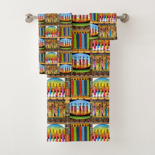 Afrikanisches Tribal-Handtuch-Set Badhandtuch Set (Insitu)