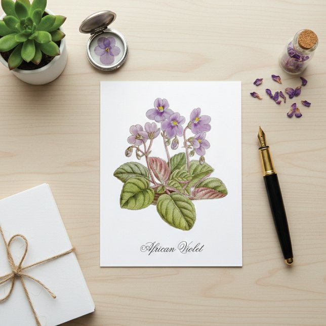 Afrikanisches Veilchen Curtis Botanical Postkarte (Von Creator hochgeladen)