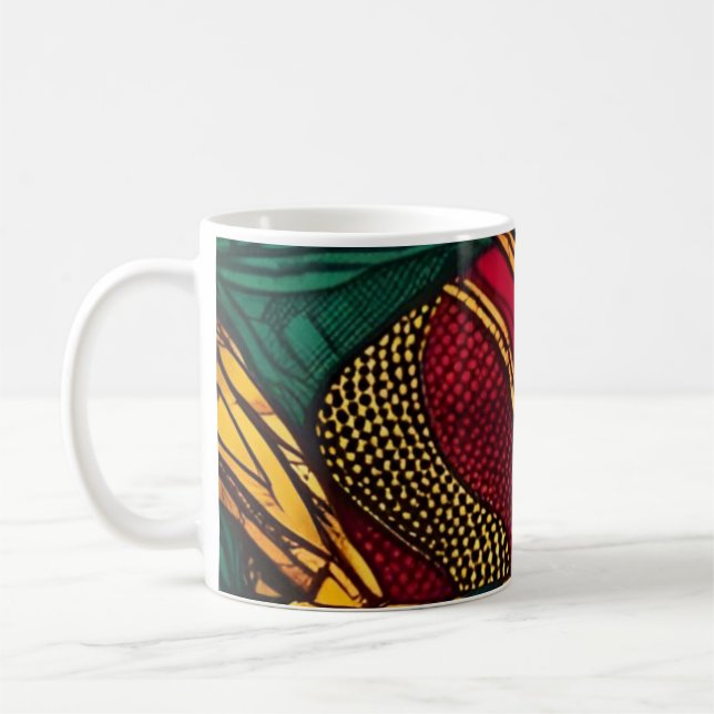 Afrikanisches Wax-Motiv - Farbexplosion Kaffeetasse (Links)
