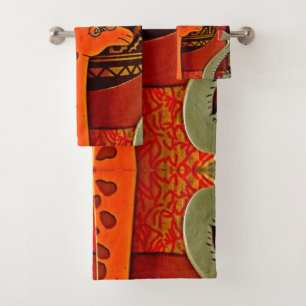 Afrikanisches Wunder erkunden: Giraffe Kunst in Ma Badhandtuch Set