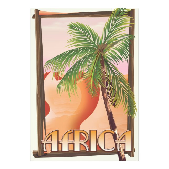 Afrikanisches Wüstenreiseplakat Fotodruck (Vorne)