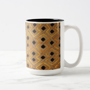 Afrikanisches Zaire Kongo Kuba Textil Zweifarbige Tasse