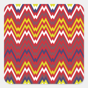 Afrikanisches Zickzack-Chevron-Webmuster Quadratischer Aufkleber