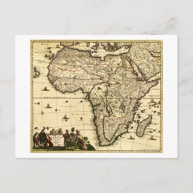 AfrikaPanoramakarte Afrika Postkarte (Vorderseite)