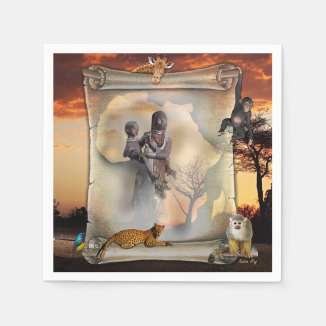 Afrikas Äußerungen Serviette (Vorderseite)