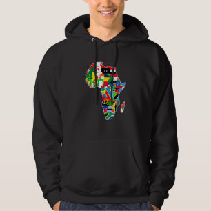 Afrikas stolzer afrikanischer Kontinent mit Flagge Hoodie