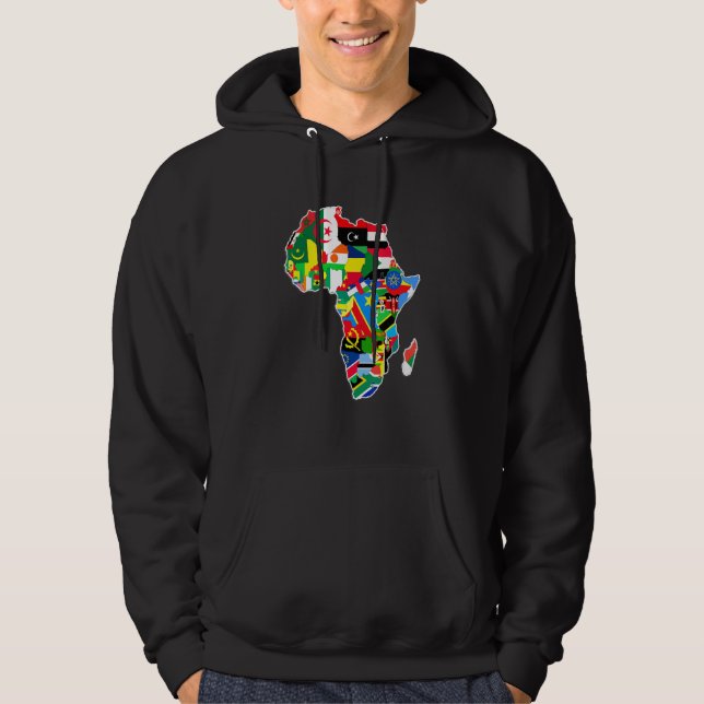 Afrikas stolzer afrikanischer Kontinent mit Flagge Hoodie (Vorderseite)
