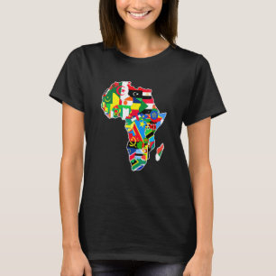 Afrikas stolzer afrikanischer Kontinent mit Flagge T-Shirt