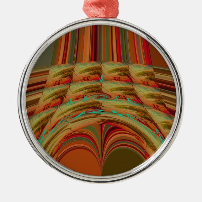 AfrikaTradition Hakuna Matata Berg Ethnischer Moti Silbernes Ornament (Vorne)