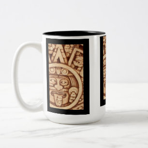 AfriMex Urbano aztekische Kalender-Detail-Tasse Zweifarbige Tasse