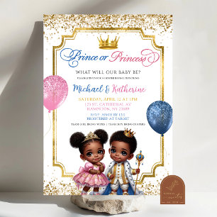 Afro African Prince or Princess Gender Reveal Einladung
