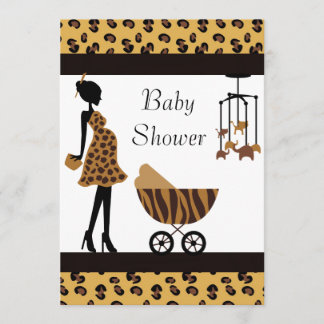 Afro American Baby Dusche Einladung Safari