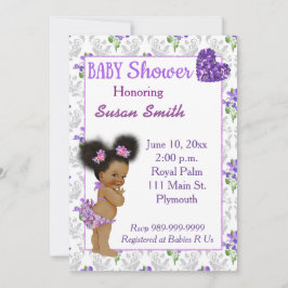 Afro American Baby Girl Baby Dusche Einladung