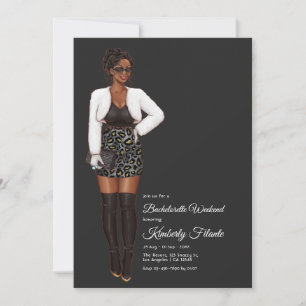 Afro American Bachelorette Weekend Einladung
