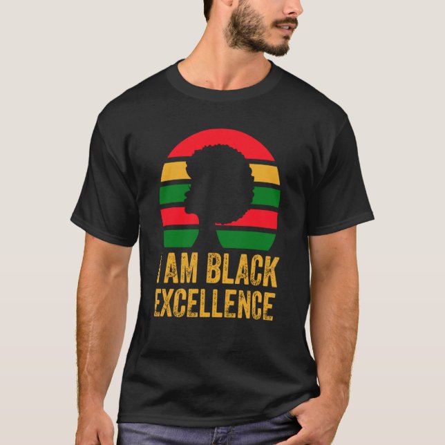 Afro American Black Excellence African Pride Histo T-Shirt (Vorderseite)