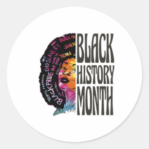 Afro American Black History Month and June 19 P Runder Aufkleber