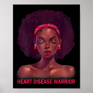 Afro American Black Woman Heart Disease Wa Poster