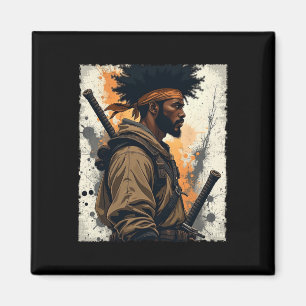 Afro American Bushido Warrior Kata Magnet