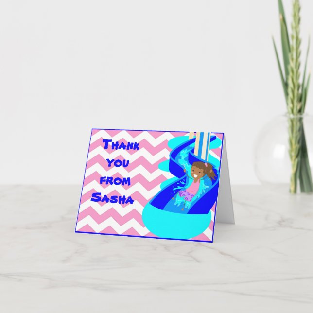 Afro American Girl Pool Danke Note Card (Vorderseite)
