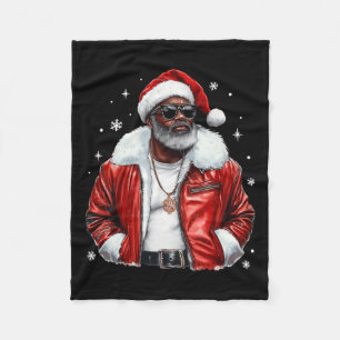 Afro American Santa Christmas Cool Black Afro K Fleecedecke
