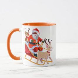 Afro-amerikanischer Santa und Freunde Tasse